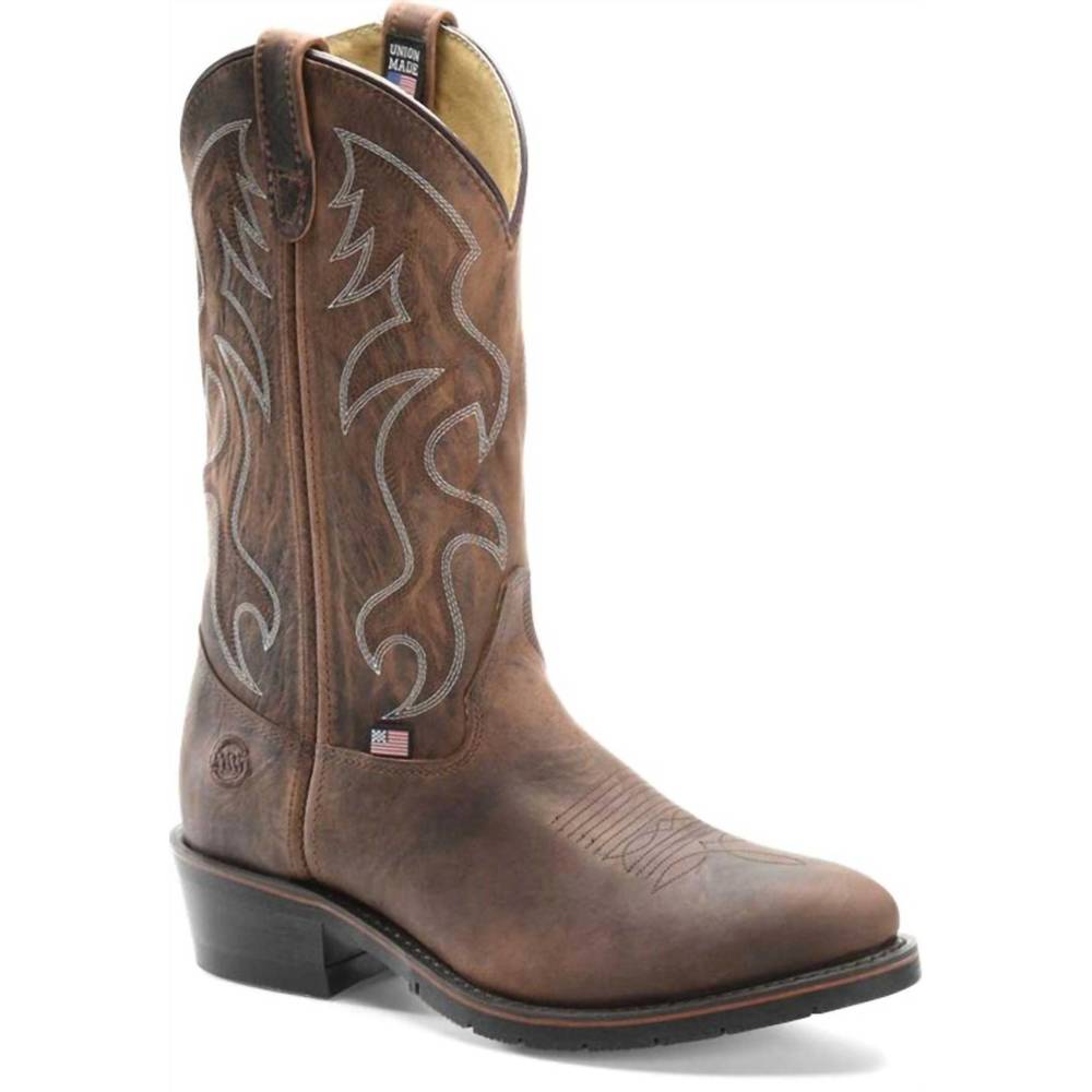 NEW DOUBLE-H BOOTS men's ag7 work western sahara cowboy boot in distressed brown